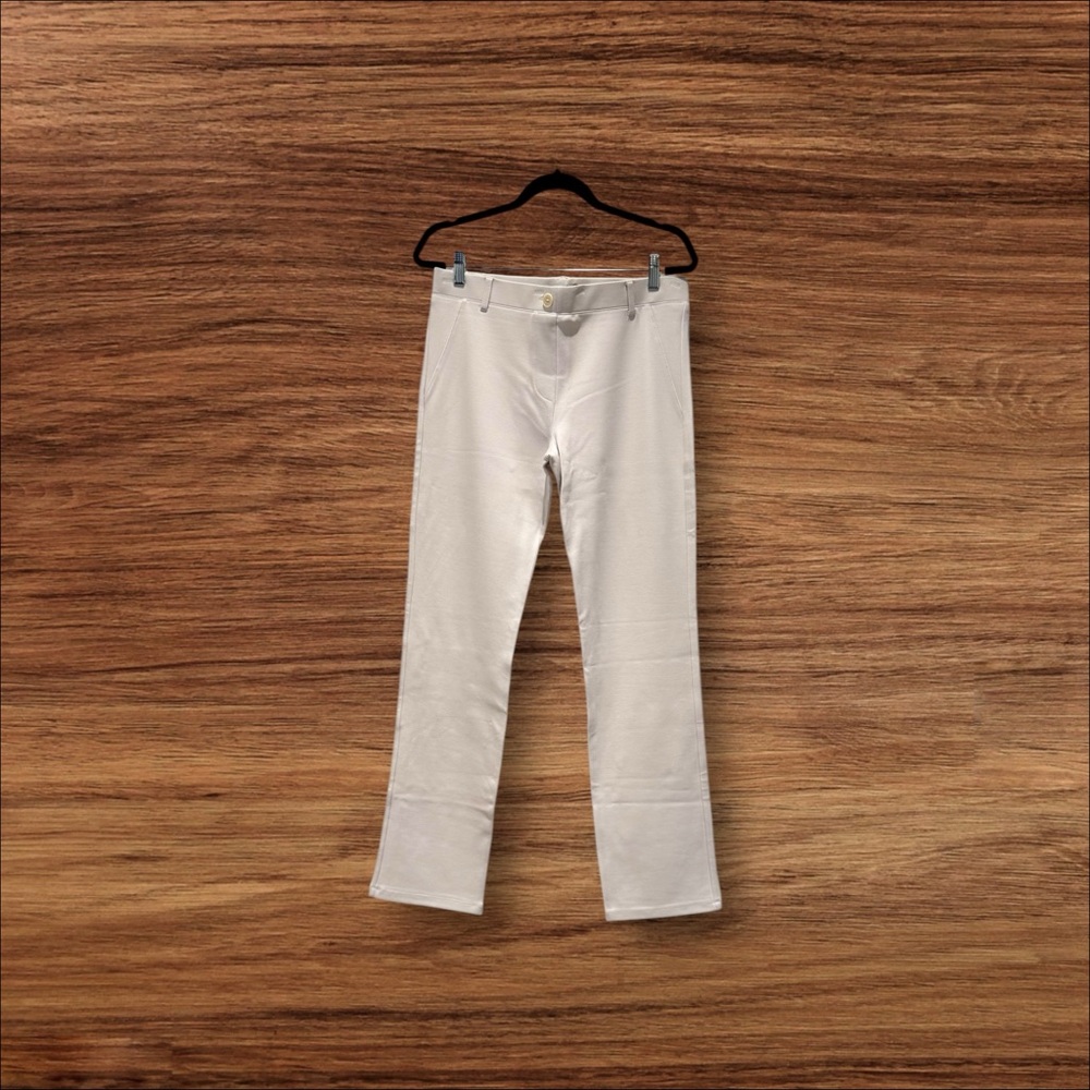 Betabrand Cream Boot Cut Pants